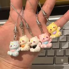 新款卡通小猫手机链可爱树脂钥匙扣少女学生包包挂件情侣闺蜜礼物