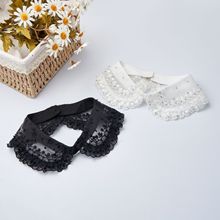 蕾丝花边拼接欧根纱刺绣假领子 重工艺手工外贸假衣领子辅料批发