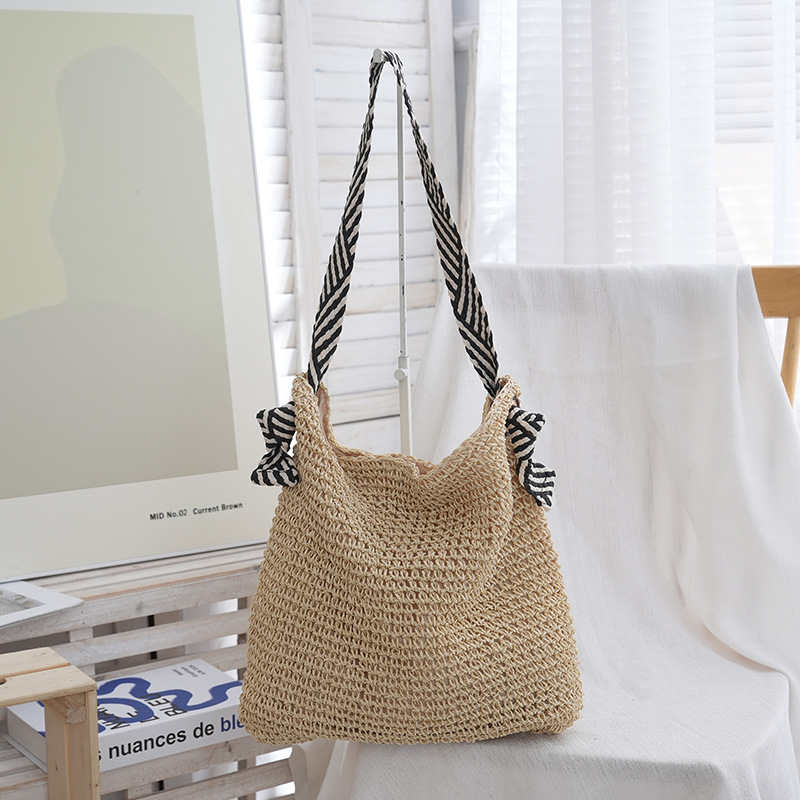 베이지 흑백 손잡이 37*34cm (안감 있음)