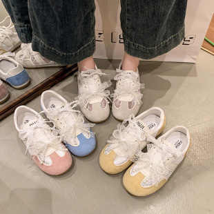Mesh Lace Breathable Yellow Moral Training Shoes for Women 2025 New Summer Ballet White Shoes Casual Forrest Gump Sneakers