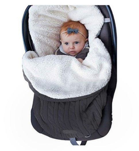 Saco de dormir de lana para cochecito de bebé, estilo europeo y americano, cálido y engrosado