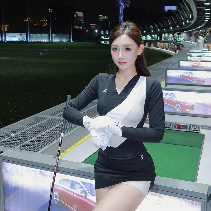 TASHI GOLF летние женские модные элегантные быстросохнущие эластичные топы для гольфа, спортивные короткие брюки-кюлоты, закрывающие бедра