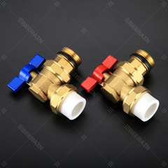 Angle type sleeve valve floor heating water collector inlet and return valve brass ball valve PPR single hot melt outer wire water distributor sleeve valve