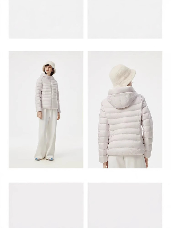 Custom-made lightweight women's down jacket for winter, slim-fit, slimming, warm, portable, hooded, suitable for outdoor use Custom-made lightweight women's down jacket for winter, slim-fit, slimming, warm, portable, hooded, suitable for outdoor use