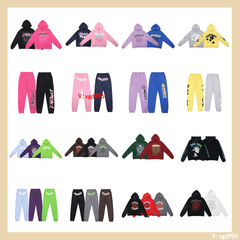 【全シリーズ】Sp5derヒップホップ歌手ヤングThug発泡アルファベット555555フード付きピンク