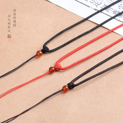 Red Agate Beads Necklace Cord Jade Jewelry Accessories Jade Pendant Pendant Neck Cord Pendant Rope Adjustable Handmade 