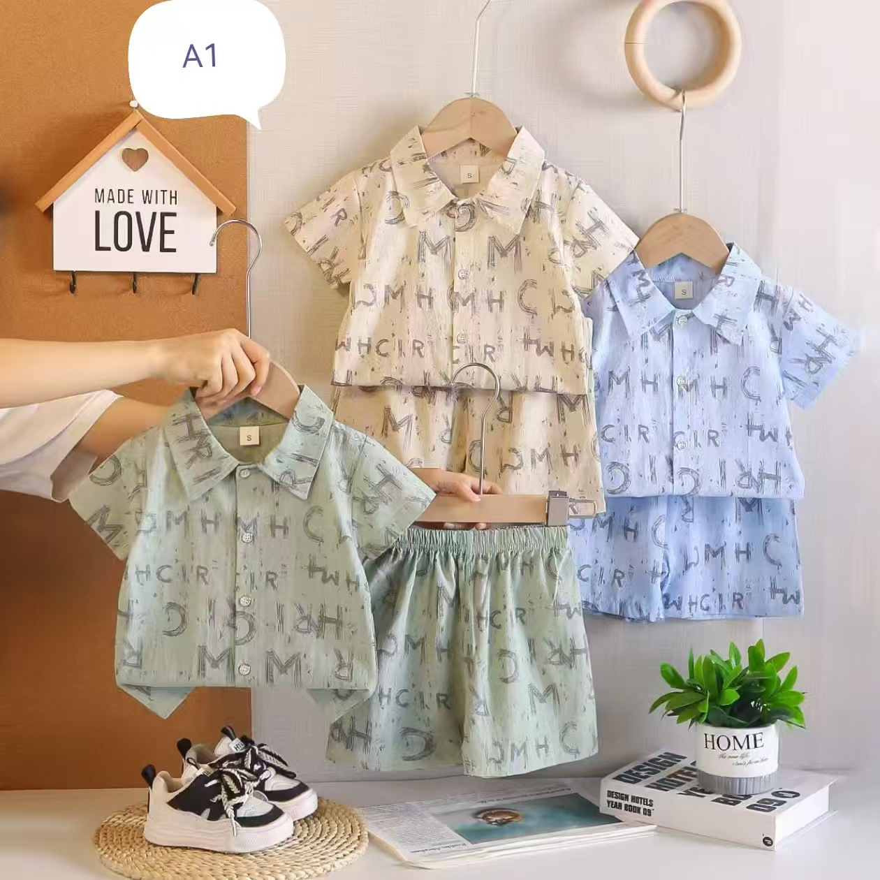 Boys' Ultra-Soft Cotton 2-Piece Summer Set Machine Washable Play Outfit for Toddlers 80-110 Cm_voghion.com