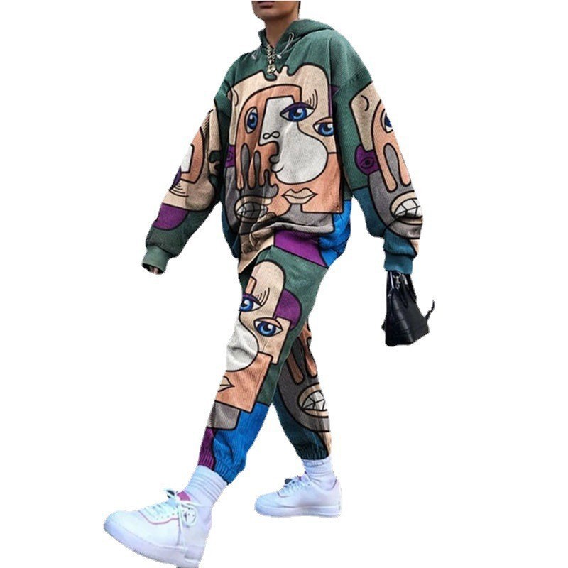 Conjunto de Sudadera Informal con Cuello Redondo y Estampado Holgado para Mujer, Estilo Europeo y Americano, Novedad de Comercio Exterior Transfronterizo para Otoño 2025