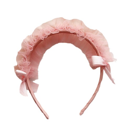 New Princess Style Lolita Style Sweet Pleated Mesh Pearl Children's Hairband Head Buckle Hairpin Hair Accessories