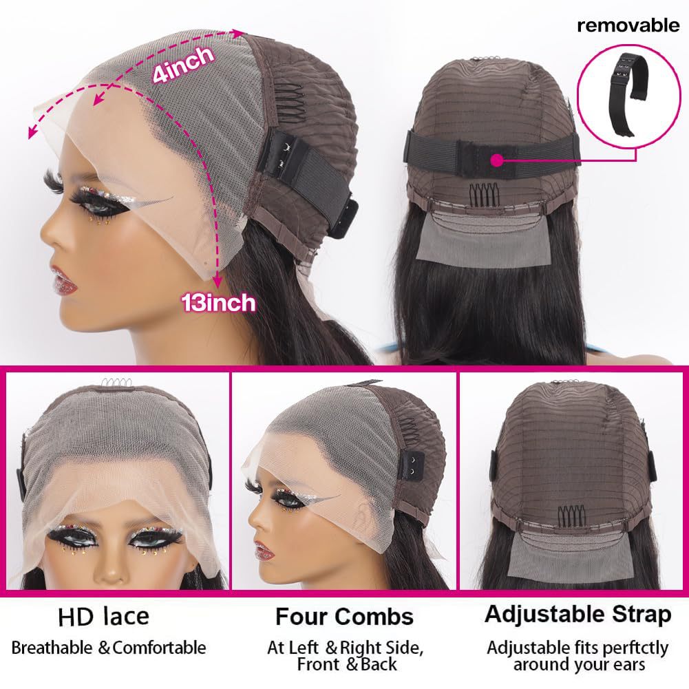 Exotic Style Wholesale13x4 Straight Lace Frontal Wigs Human Hair Real Hair Wig