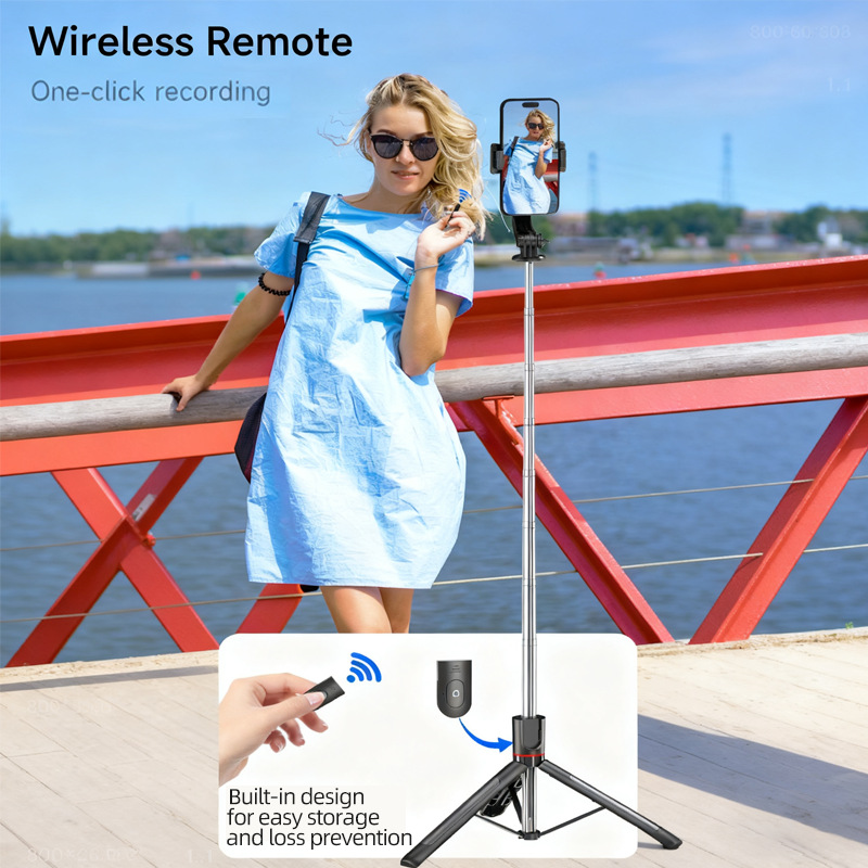 F15 Selfie-Stick-Handyhalterung mit Bildstabilisierung, Teleskopstativ, Bluetooth, für grenzüberschreitende Reisen_voghion.com