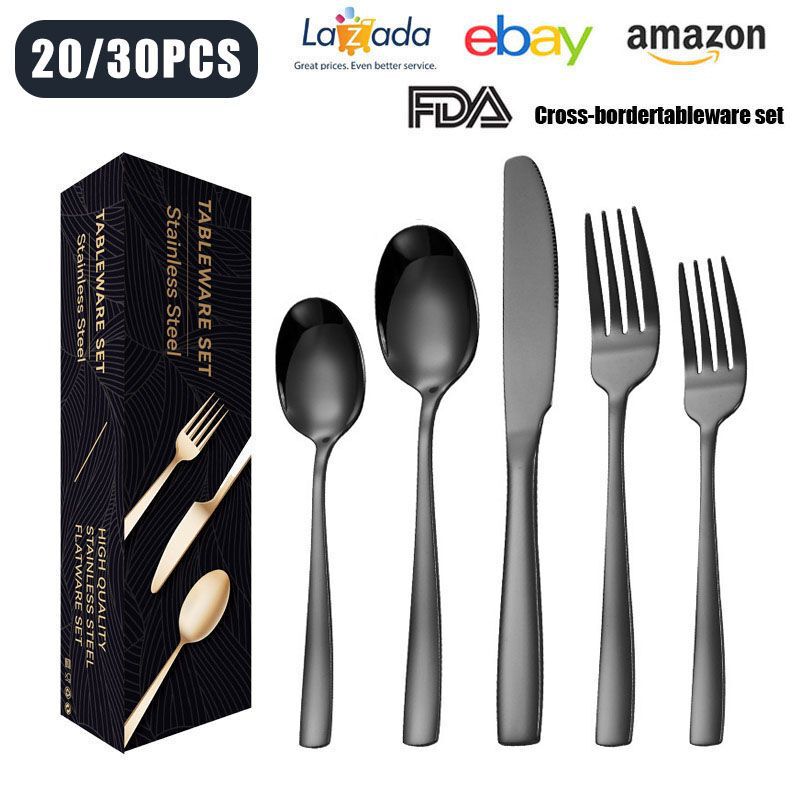 Cross-border Amazon Square Handle Stainless Steel Knife and Fork Spoon Tableware suit Dessert Spoon Western Steak Knife and Fork Golden Spoon Cross-border Amazon Square Handle Stainless Steel Knife and Fork Spoon Tableware suit Dessert Spoon Western Steak Knife and Fork Golden Spoon