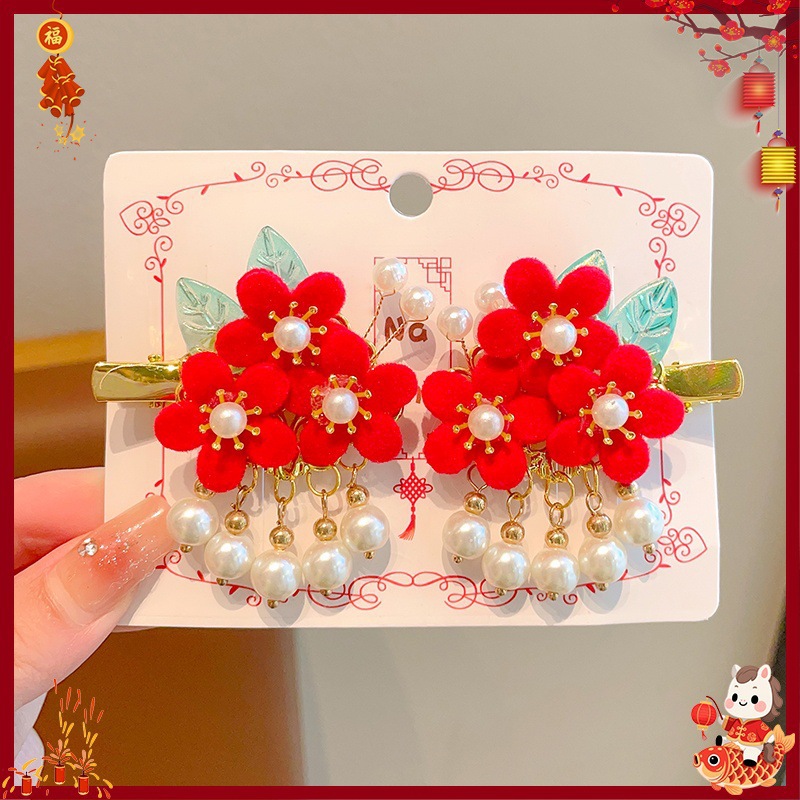Horquilla Infantil con Borlas Chinas Hecha a Mano para Año Nuevo y Hanfu