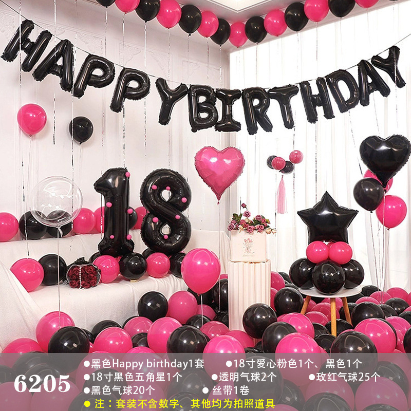 网红成人周岁生日气球套装派对儿童生日气球卡通装饰布置|undefined