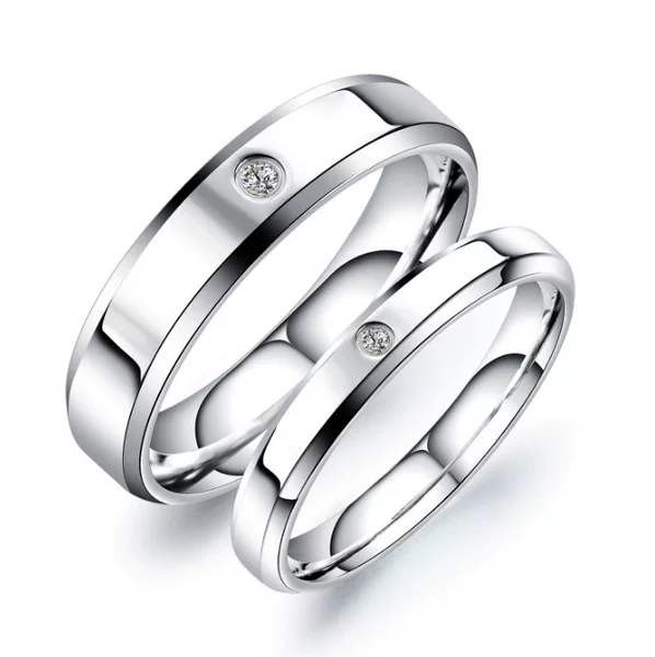 Fashionable and Simple Popular Plain Ring with Diamonds for Couples, Non-Fading, Popular Design for Men and Women, Diamond Ring, European and American Jewelry