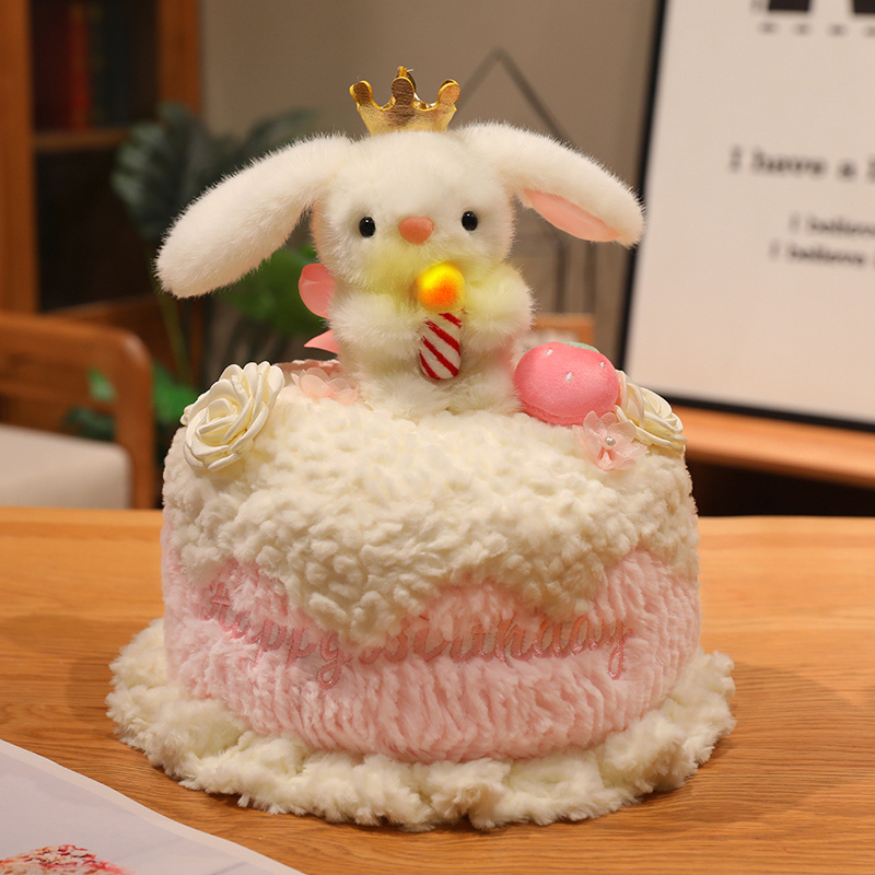 Animal encantador muñeca de peluche pastel de cumpleaños muñeca de regalo creativo muñeca de peluche juguetes de peluche decoración de la sala de estar