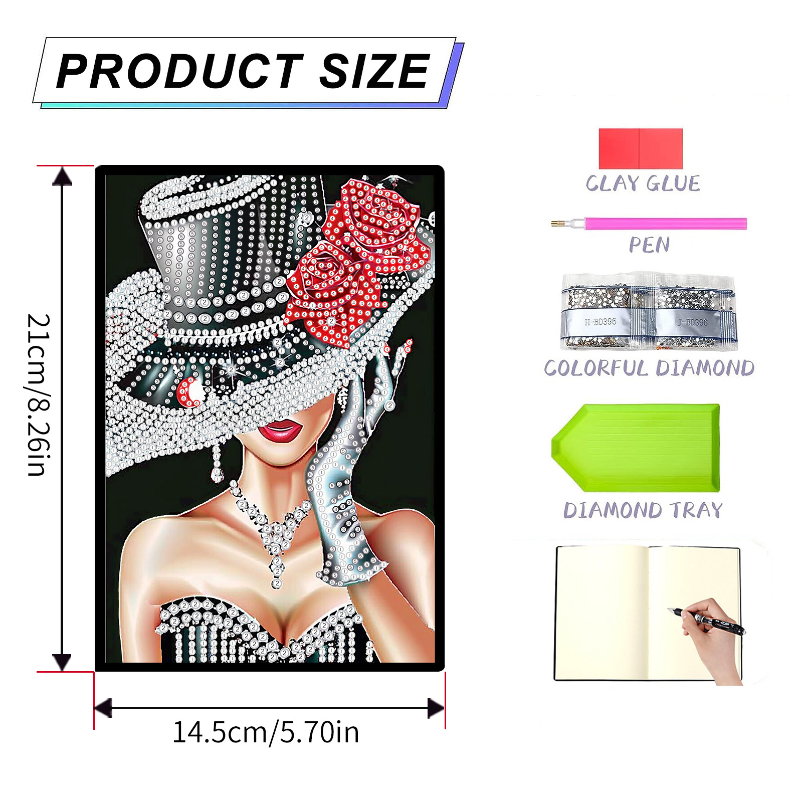 Diamante brillante de forma creativa transfronteriza A5 cuadernos de dibujos animados dibujos de diamante material paquete pegatinas pegatinas de niños libro de diamante al por mayor