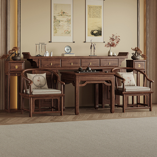 New Chinese-style Solid Wood Table Home Style Table Nantang Six-piece Set for Fragrant Entrance Cabinet Living Room Eight Immortals Table Shentai