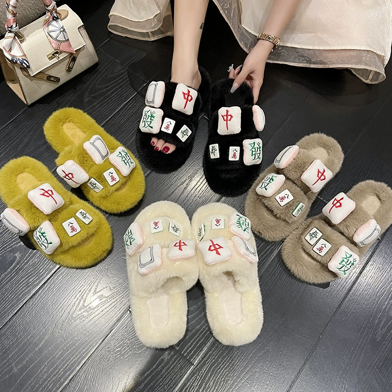 Мао тапочки женщин носить мода мультфильм маджонг дома теплый Луна хлопок тапочки взрывы внешней торговли взрывы оптом