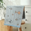 Pixel fish blue towel