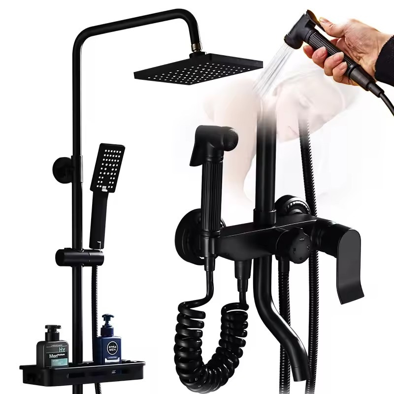 Juego de ducha de latón con boquilla de presión, aleación de zinc, material de ingeniería, suministro al por mayor