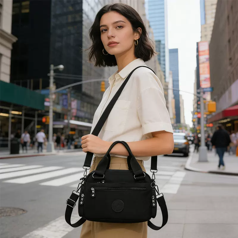 跨境热销尼龙高颜值休闲旅行通勤百搭手提小众单肩背包包斜挎包女