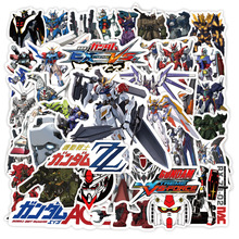 50张机动战士高达贴纸电动车头盔电脑手机壳贴纸滑板行李箱防水贴