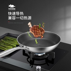 Carefully selected new 304 stainless steel frying pan with honeycomb bottom anti-stick non-stick pan pan pancake pan wok without lid
