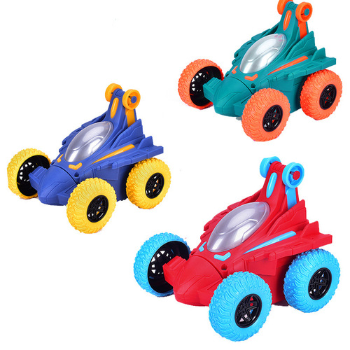 New children's dump truck toy car automatic rotating rolling stunt car with light music boys and girls toy car