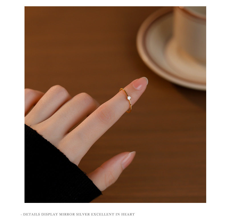 Geometric Pattern 925 Sterling Silver Geometric Zircon Open Rings Rings