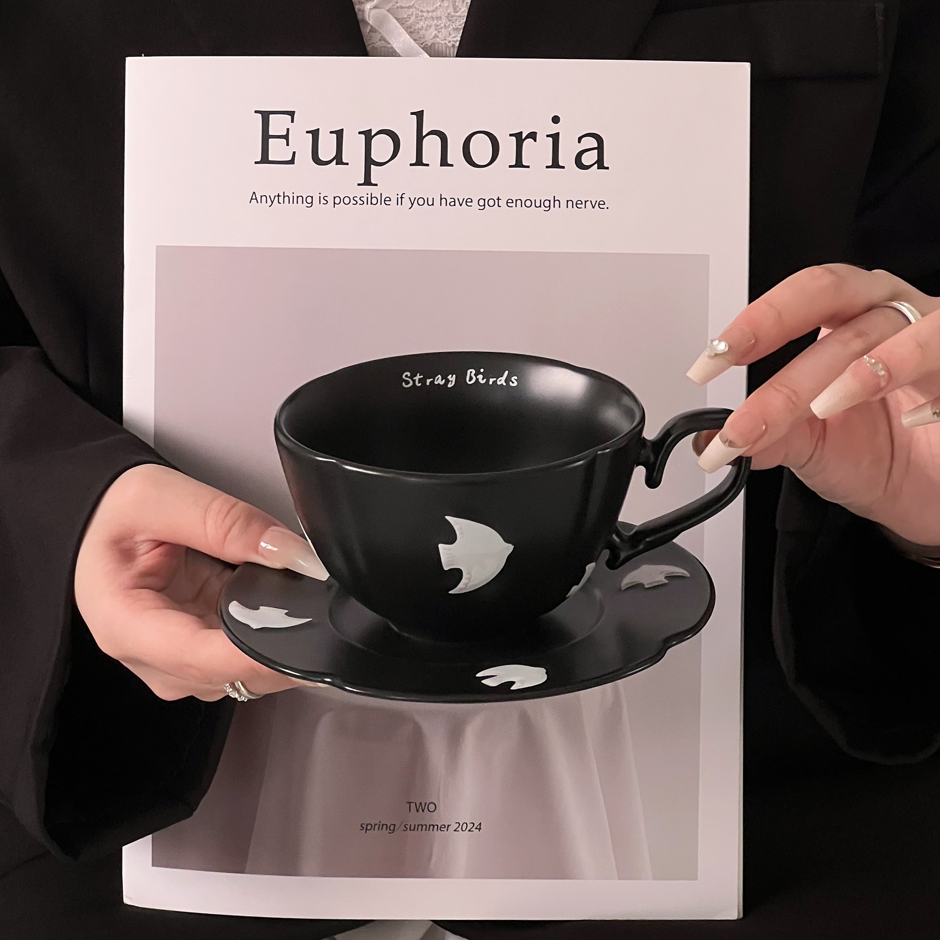 Tazas de café de cerámica finlandesa retro tazas de café europeas modernas tazas de café británicas tazas de té de la tarde tazas de platos franceses un conjunto