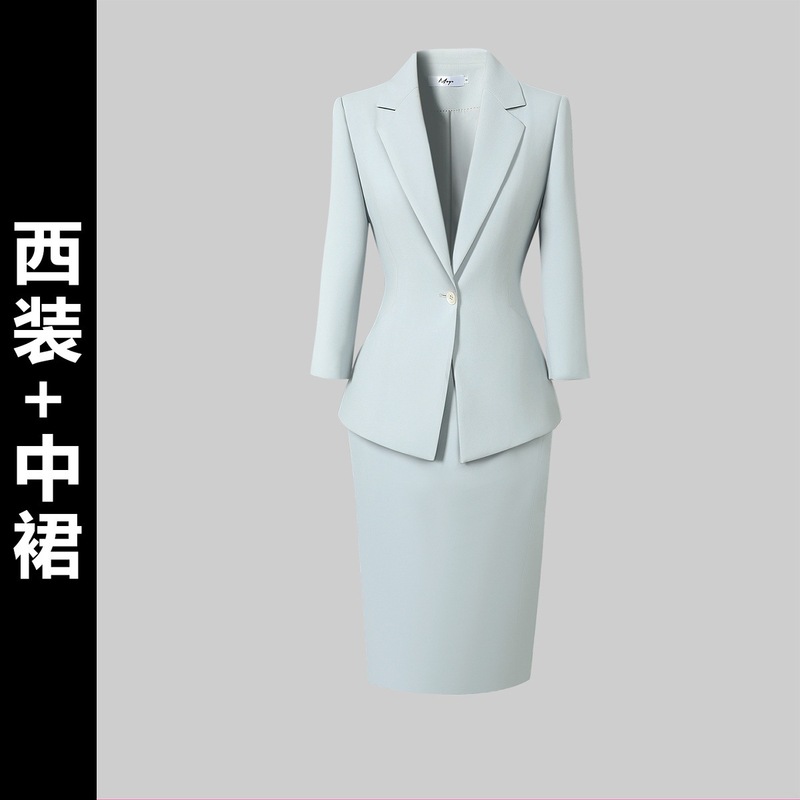秋季职业西装套装女正装气质时尚七分袖西服OL通勤上班经理工作服|undefined