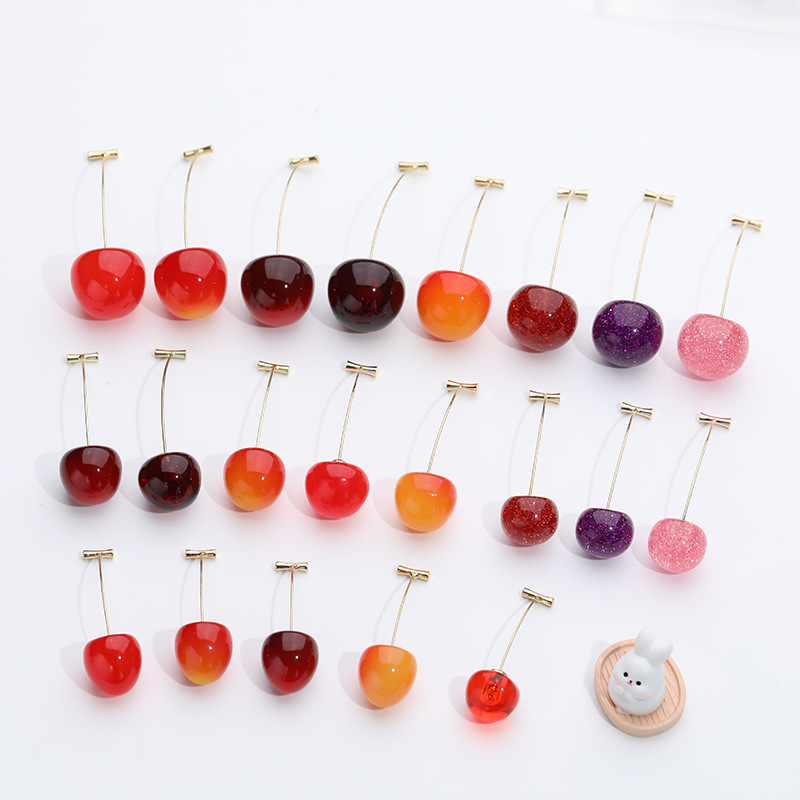 Aretes de cereza roja para mujer – colgante exquisito, fruta de imitación versátil, nuevo estilo