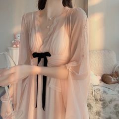 2025新型パジャマ女性夏レースネット糸甘い宮廷アンドロメダ王女風春秋家庭服パジャマ
