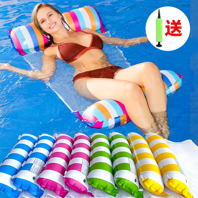 现货跨境充气浮排现货PVC游泳神器水上浮床休闲玩具厂家