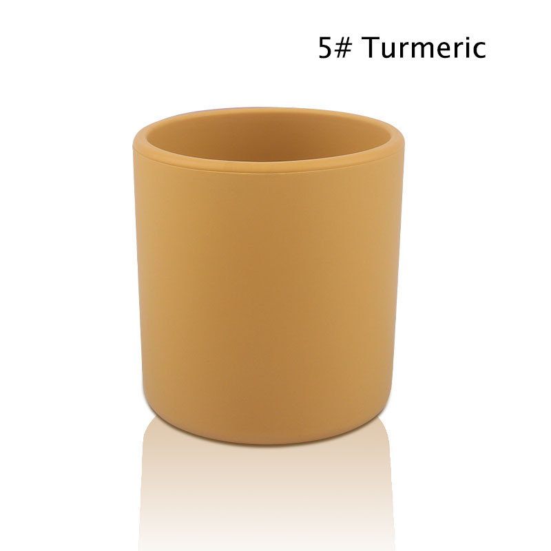 Transfronterizo nueva taza de bebida directa de silicona resistente a gotas sin mango Morandi taza de silicona de color Morandi taza de alimentación para bebés