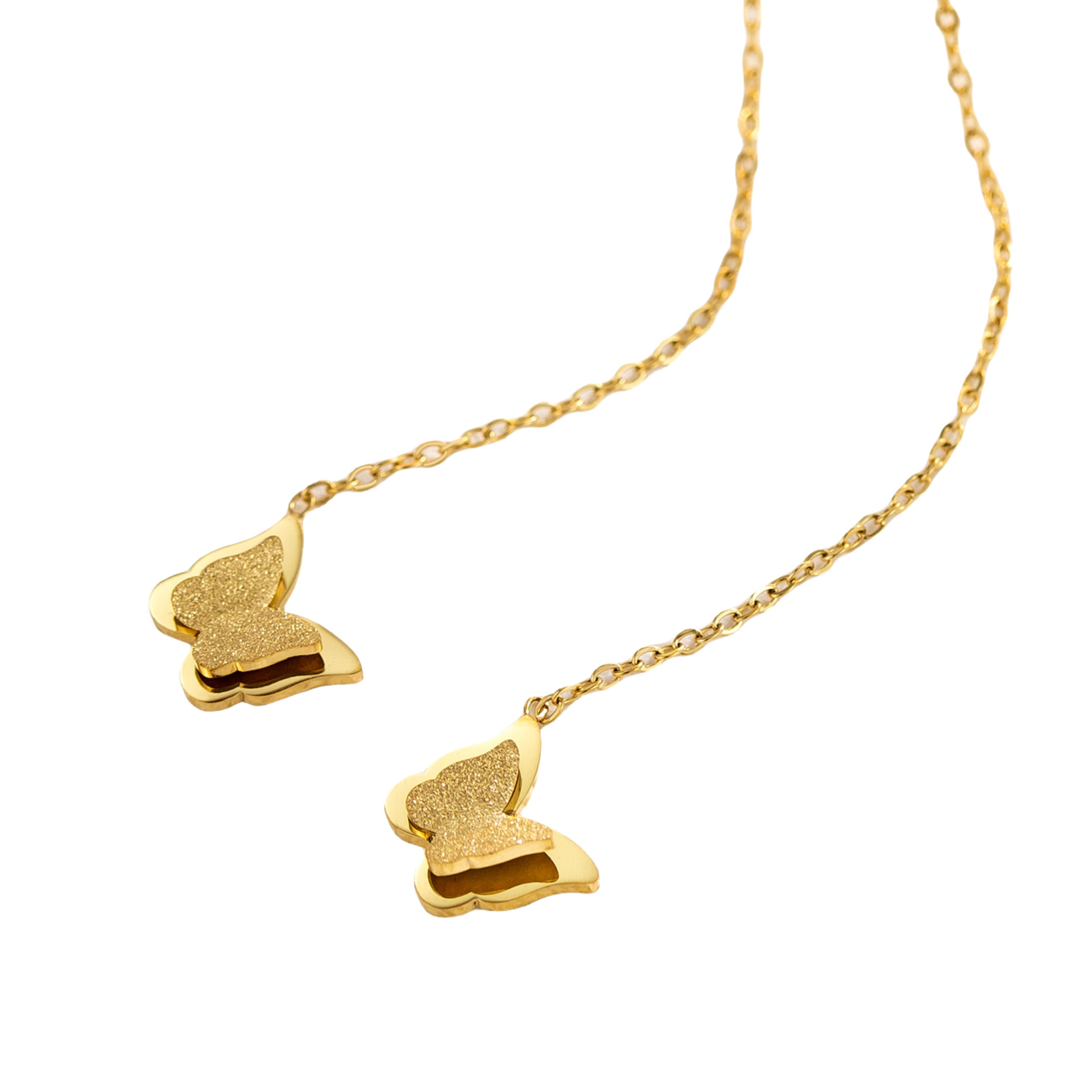 2025 nuevo estilo de moda pequeña mariposa borda pendientes de orejas de alta calidad temperamento dorado pernos de acero de titanio para mujeres image 5