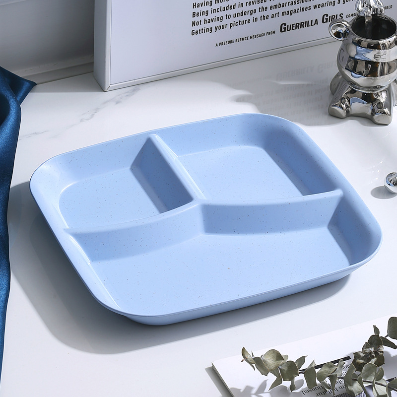 Estilo nórdico comida de una persona que reduce la grasa placa dividida de tres rejillas placa dividida placa merienda placa estudiante trabajo comida vajilla