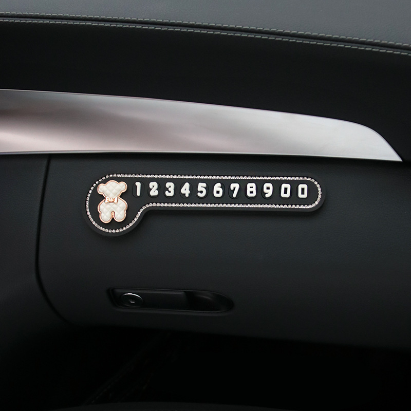 Matrícula de estacionamiento temporal de automóviles, niñas, personalidad creativa, accesorios de decoración de automóviles, placas de teléfono, placas de matrícula móviles