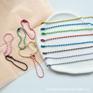 Colorful Small Disc Chain diy Accessories Key Chain Pendant Tag Chain Candy Colorful Paint Ball Chain Korean Version