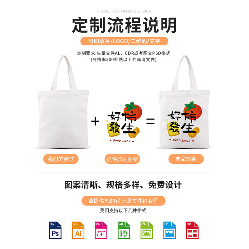帆布袋定制高级感印logo广告宣传手提布袋子帆布包环保购物袋定做|undefined