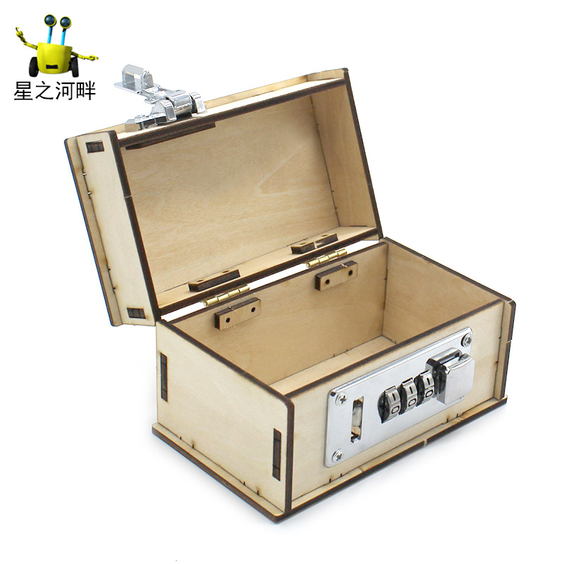 Caja de contraseña N ° 1 Tecnología pequeña caja de herramientas de producción caja de contraseña para niños DIY estudiante ensamblado a mano material didáctico modelo