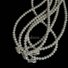 韩国s925纯银法棍猫吊坠天然淡水珍珠项链小众设计复古精致锁骨链