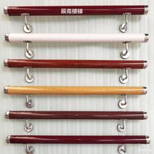 楼梯玻璃扶手实木生态木家用靠墙栏杆马蹄异形护栏扁铁高分子PVC