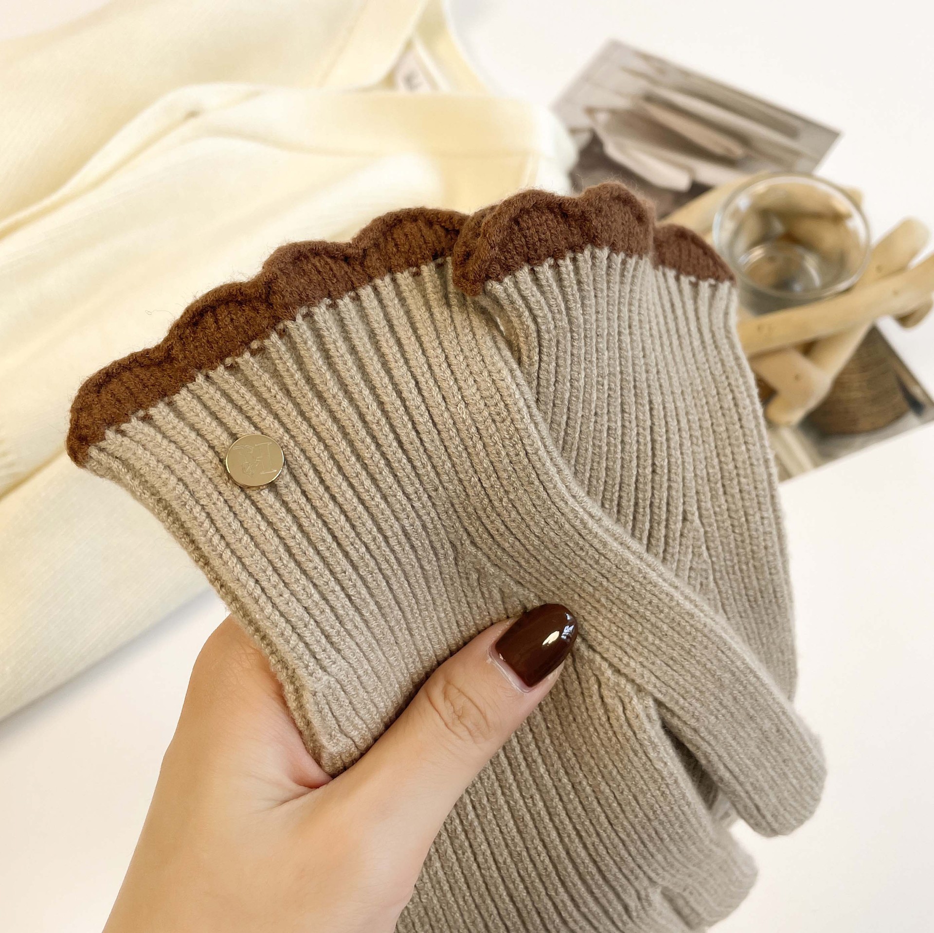 Gestrickte Handschuhe Für Damen Warme Winter-wollhandschuhe_voghion.com