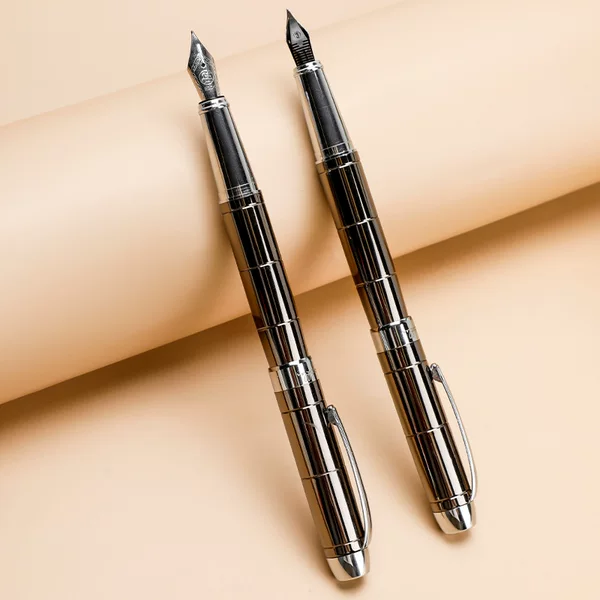 Striped plaid texture pen gun gray high-end enterprise office Annual Meeting metal signature pen gift pen