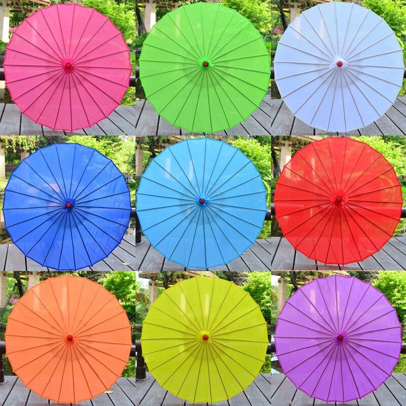 Factory direct supply solid color DIY silk umbrella cross-border hot mining craft umbrella antique dance cheongsam catwalk umbrella decorative umbrella