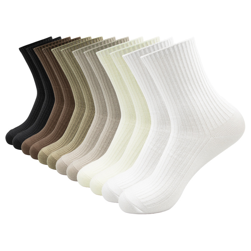 2024 nuevos calcetines de algodón puro transfronterizos desodorante de media pantorrilla para hombres sin hueso negro medias de hombre de negocios verano mujer