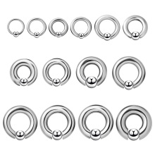 跨境新款BCR大尺寸卡球环弹簧球鼻环耳环耳重乳环阴环多用不锈钢