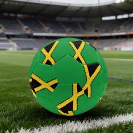 TEMU新款足球定 制牙买加旗帜印花自定义图片名字定 制2026世界杯